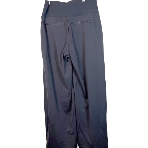 Athleta Venice Wide Leg Pant Black High Rise Ribbed Waist Small Petite SP - Picture 3 of 10